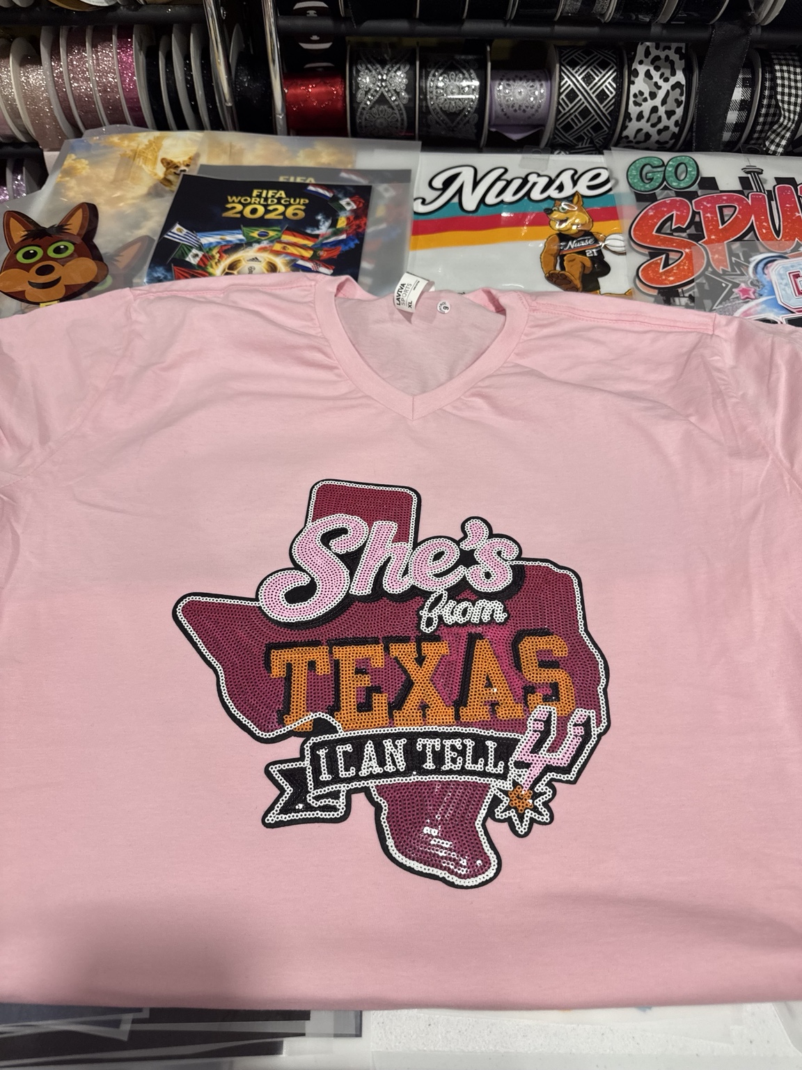Texas sequin custom shirt