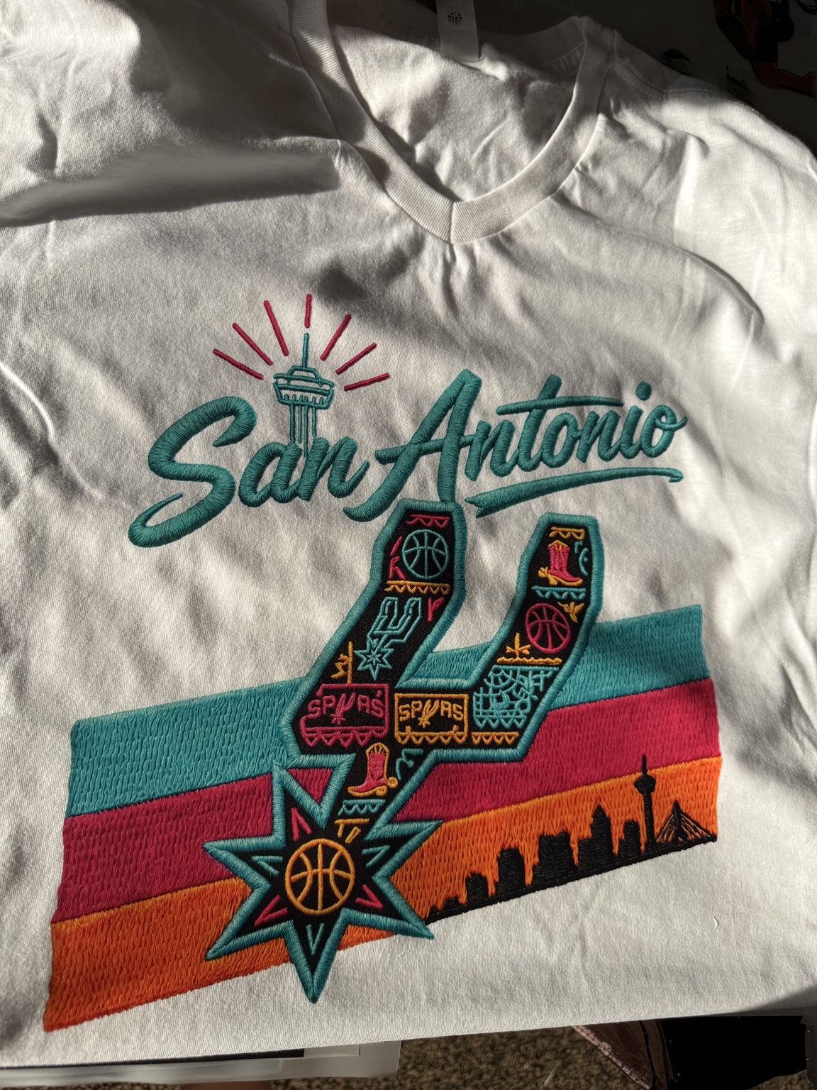 San Antonio embroidered custom shirt